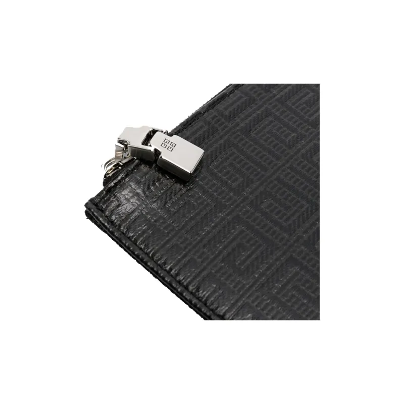 GIVENCHY Coated Canvas With Cotton Blend Clutch Large Size Men's Black-3