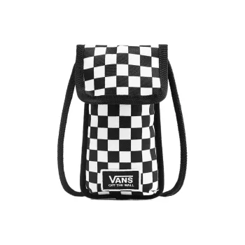 Vans Polyester Cell Phone Pouch Shoulder Bag Crossbody Bag Unisex Black White Checkerboard