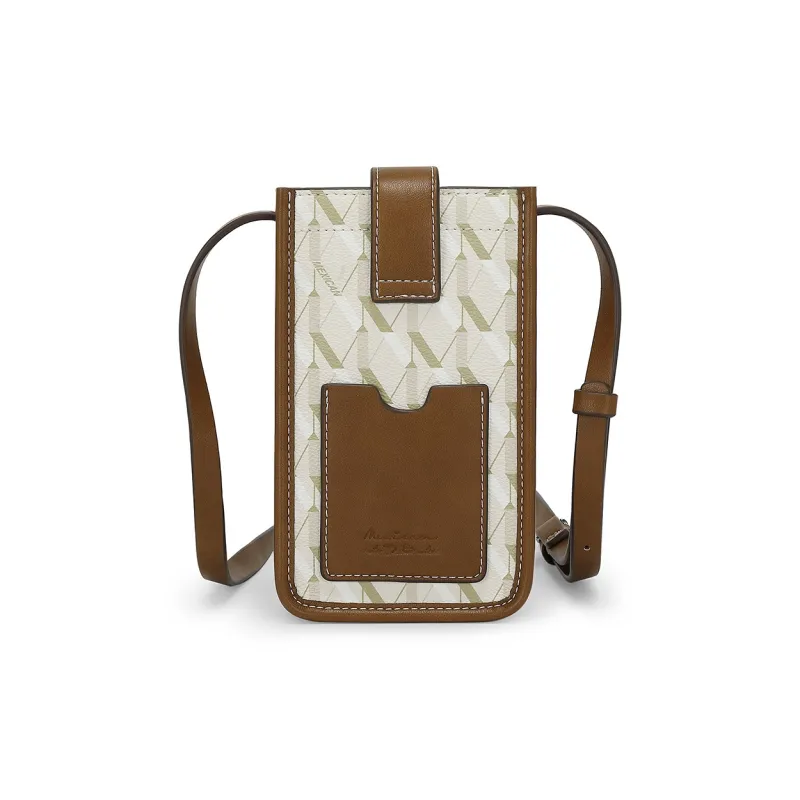 MEXICAN Polyvinyl Chloride Cell Phone Pouch, Crossbody Bag Regular Women's Brown/Green/Ecru-12