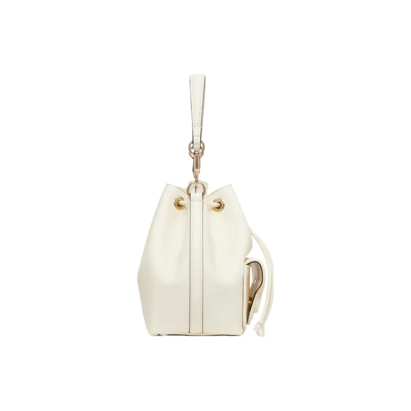 Valentino Locò Calfskin Bucket Bag, Handbag, Shoulder Bag, Crossbody Bag Women's Ivory White-2