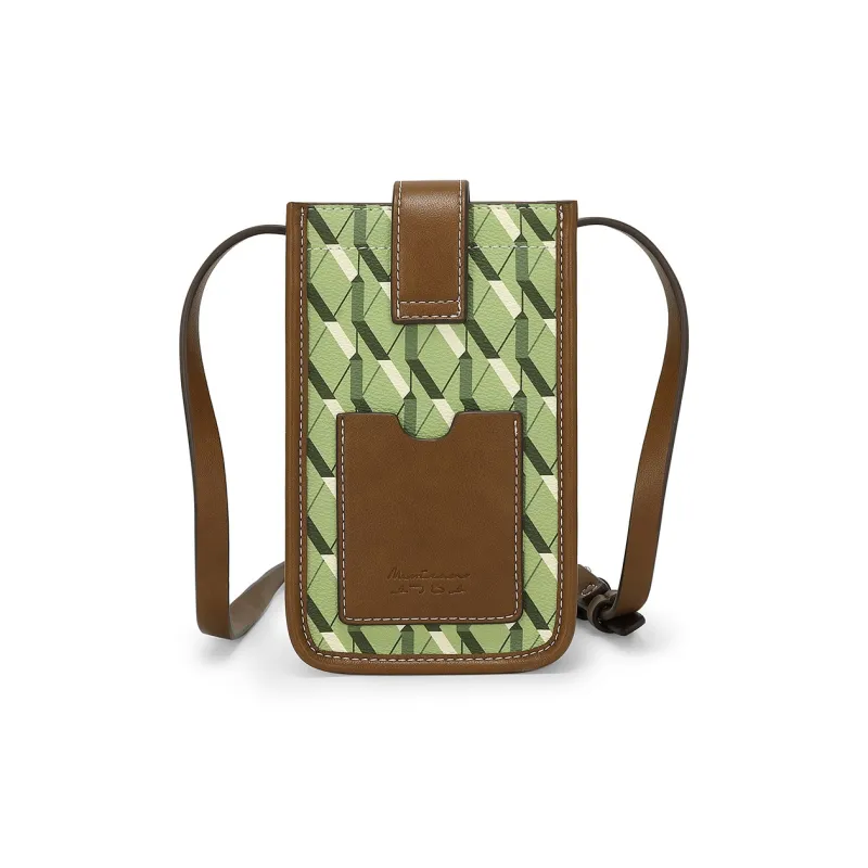 MEXICAN Polyvinyl Chloride Cell Phone Pouch, Crossbody Bag Regular Women's Brown/Green/Ecru-7