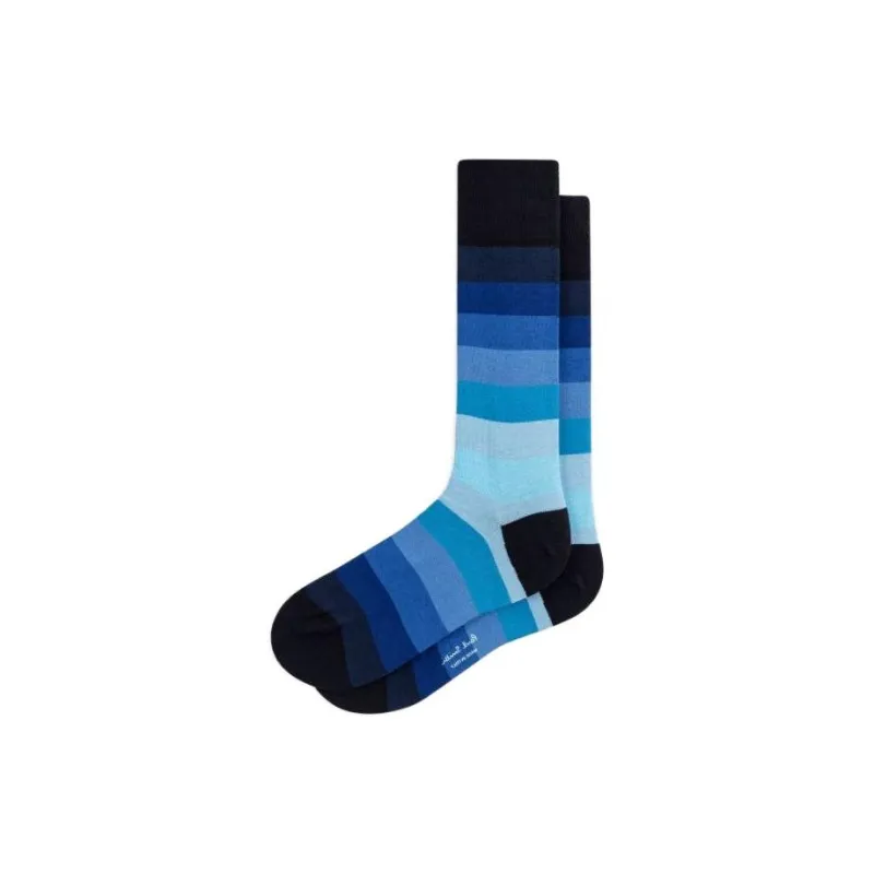 Paul Smith Gradient Stripe Socks Knee-High Socks Men's 1 Pack Blue-1