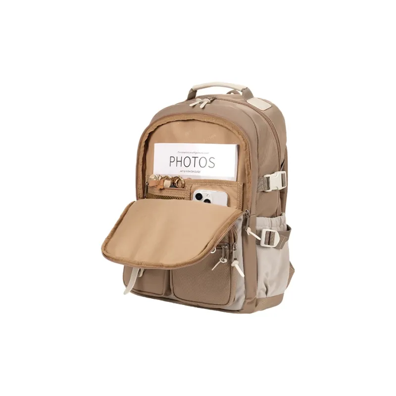 SOSITE Nylon Backpack Medium Size Unisex Light Green, Khaki, Candy Blue-3