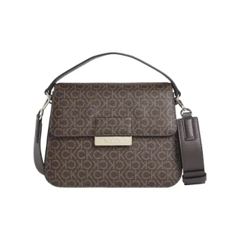 CK/Calvin Klein Recycled Polyethylene Polyoxymethylene Shoulder Bag Crossbody Bag Handbag Women's Coffee