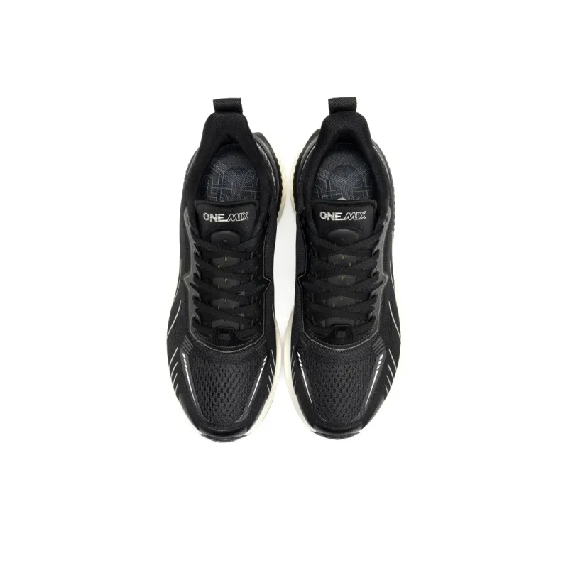 ONEMIX Coverage Impact Resistant Support Low Top Running Shoes Unisex Black-3