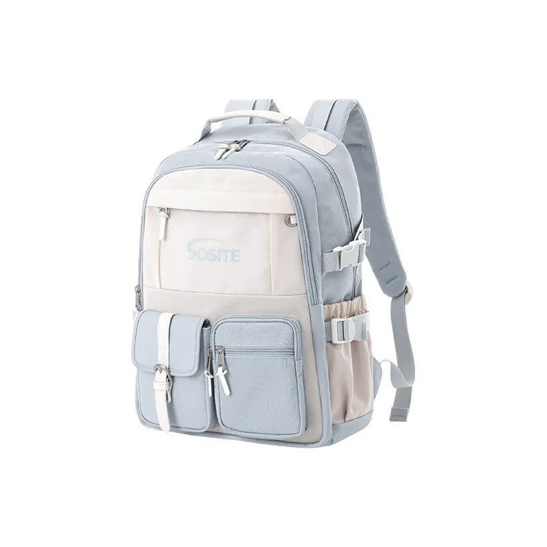 SOSITE Nylon Backpack Medium Size Unisex Light Green, Khaki, Candy Blue-6