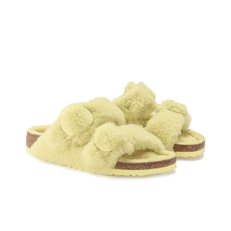 Birkenstock Arizona Teddy Abrasion Resistant Slide Slippers Women's Yellow-2