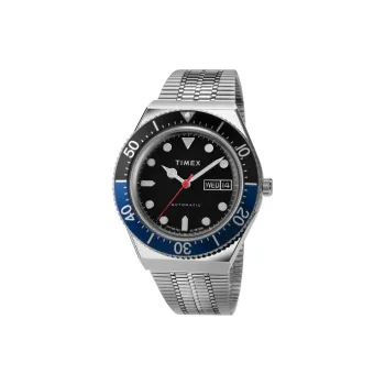 TIMEX Wrist Watch Automatic Mechanical Movement Stainless Steel Strap 40mm Black Dial Men's Watches