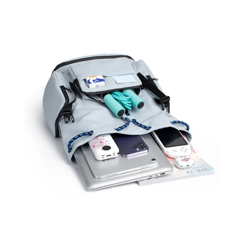 LOVERPUSS Polyester Laptop Bag Backpack With Ball Racket Bag Large Size Unisex Gray Blue-4