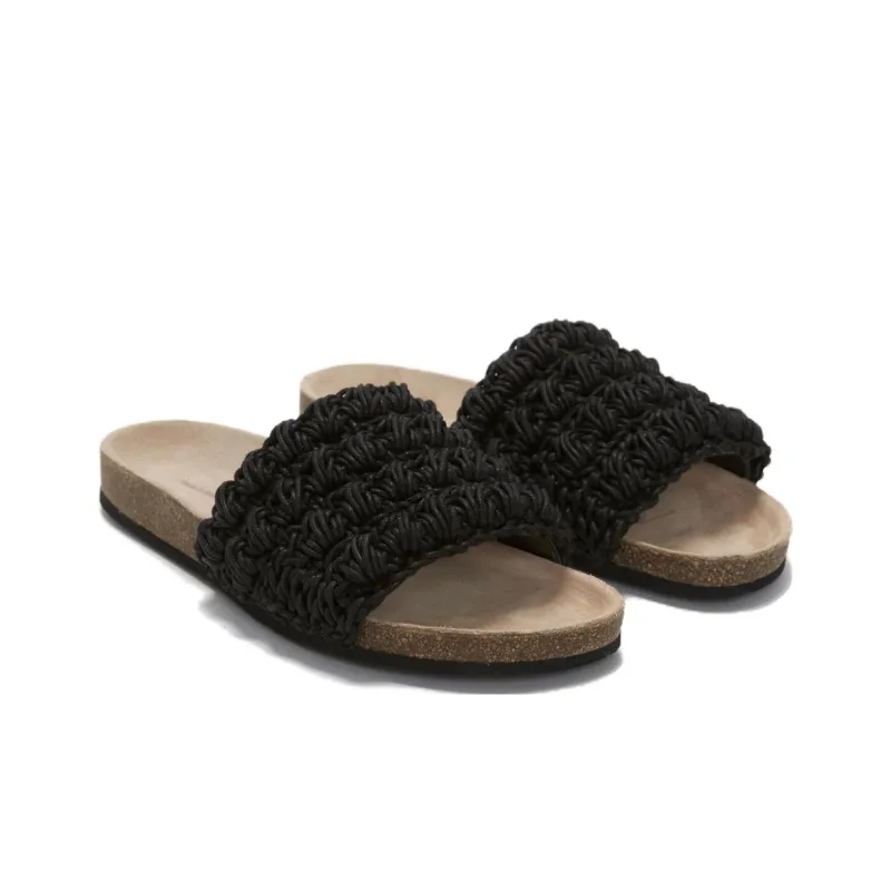 JW Anderson Popcorn knit Leather Slides Women's-2