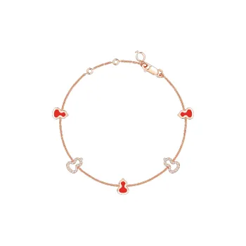 Qeelin 18K Rose Gold, Diamond, Red Enamel Bracelets Women's Rose Gold