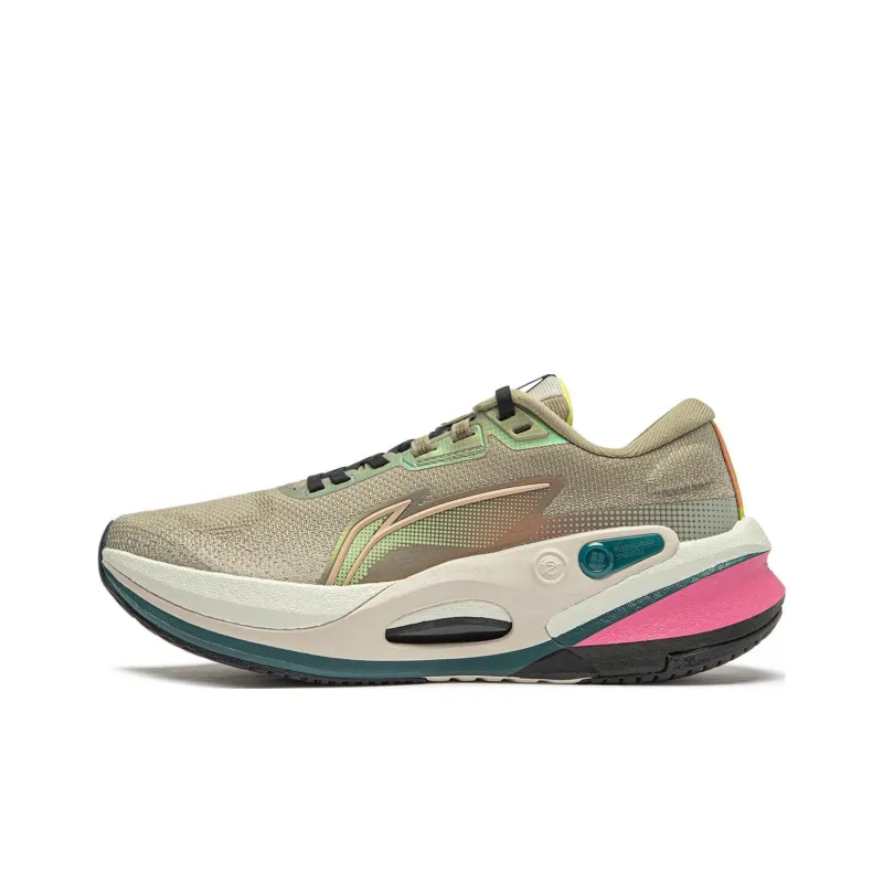 LiNing Furious Rider 7.0 V2 Wear Resistant Low Top Running Shoes Women's Green Gray-0