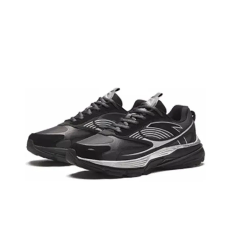 Anta Cushioning Wear Resistant Low Top Casual Shoes Men's Gray Black-1