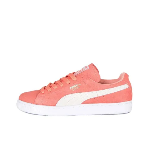 PUMA Suede Skateboard Shoes Women's Low-Top Pink/White