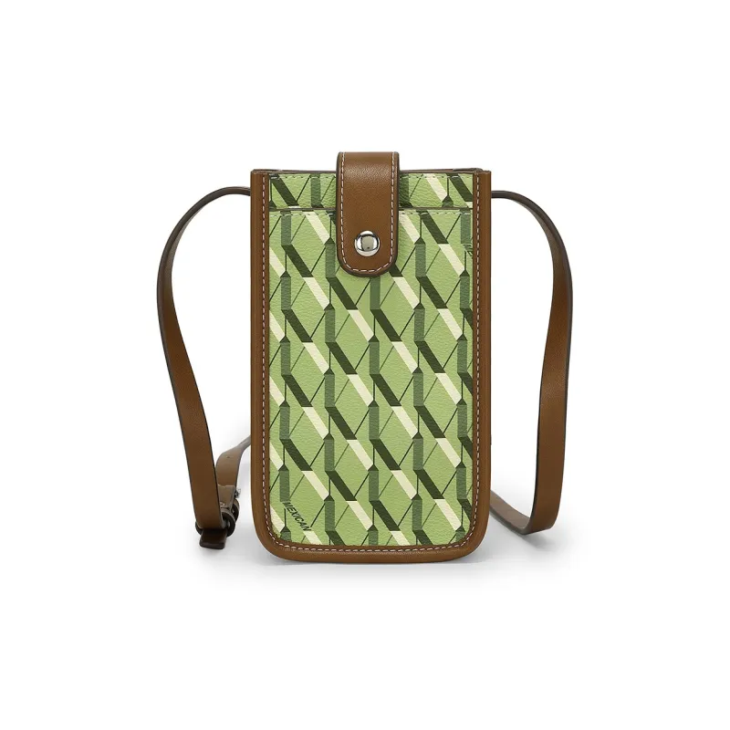 MEXICAN Polyvinyl Chloride Cell Phone Pouch, Crossbody Bag Regular Women's Brown/Green/Ecru-5