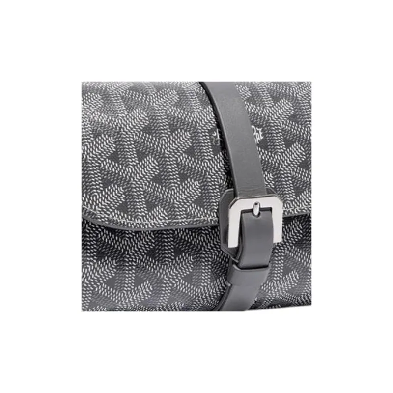 GOYARD Voyage Canvas With Leather Dog's Teeth Storage Bag Unisex Gray-2