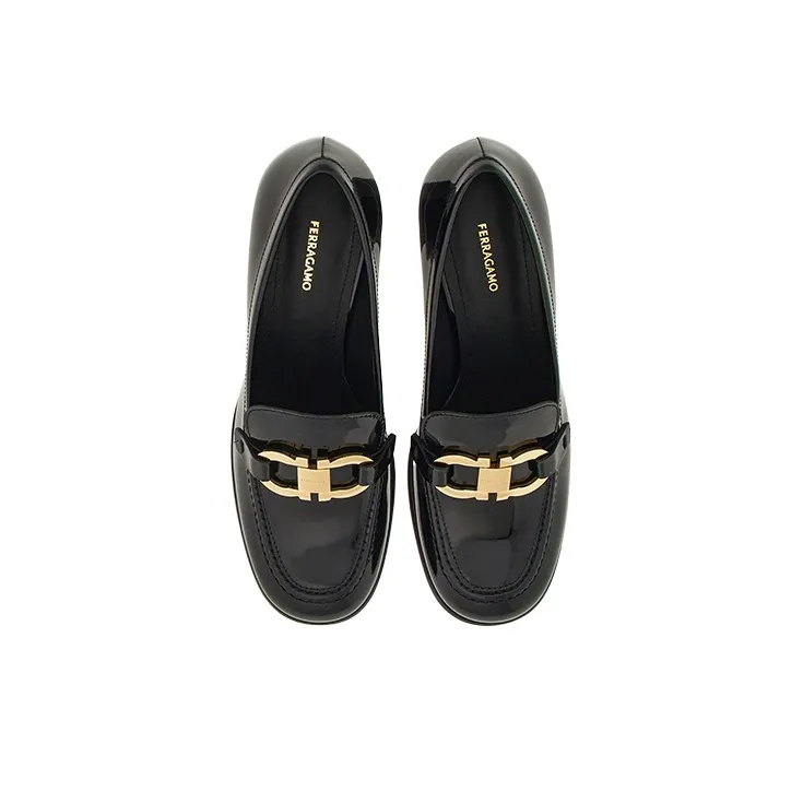FERRAGAMO 60mm Gancini-buckle Patent Leather Pumps-4