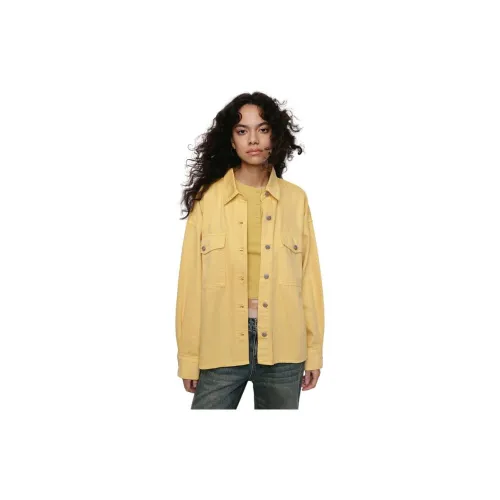 URBAN REVIVO Denim Jackets Women's Light Yellow