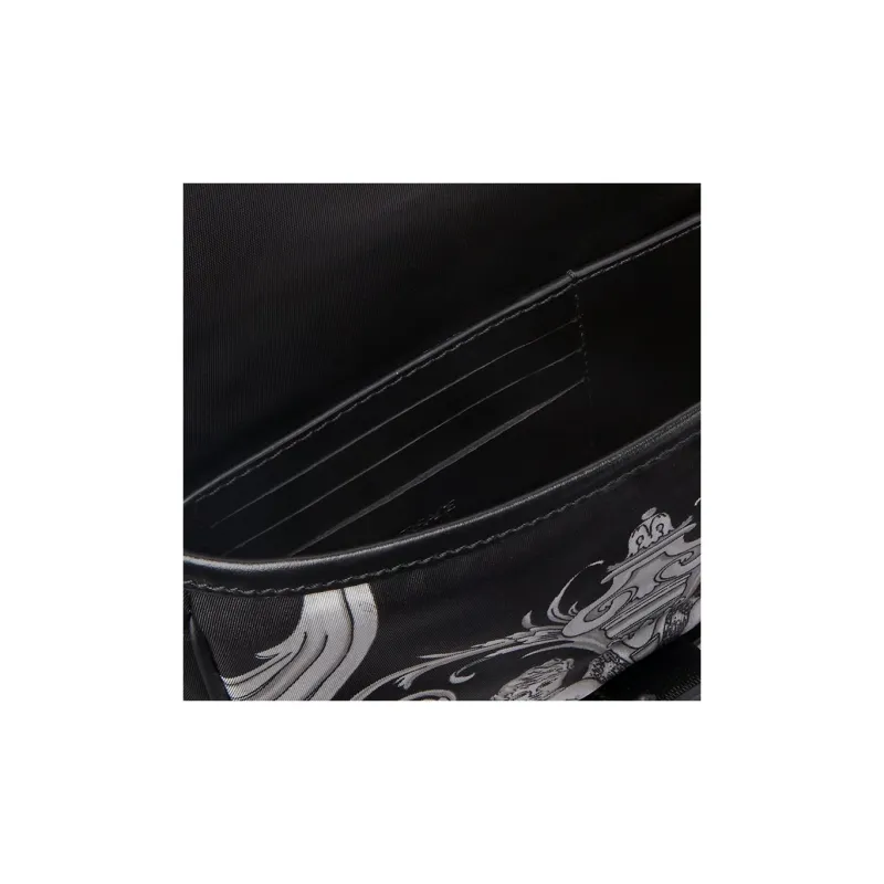 FANSIZHE La Medusa Cow Leather Decoration Messenger Bag Crossbody Bag Shoulder Bag Men's Black-3