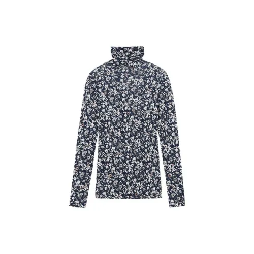 CLUB MONACO Knitwear Women's Blue Background With Floral Pattern