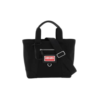 KENZO 100% Cotton Tote Bag Shopping Bag Shoulder Bag Crossbody Bag Handbag Mini Women's Black