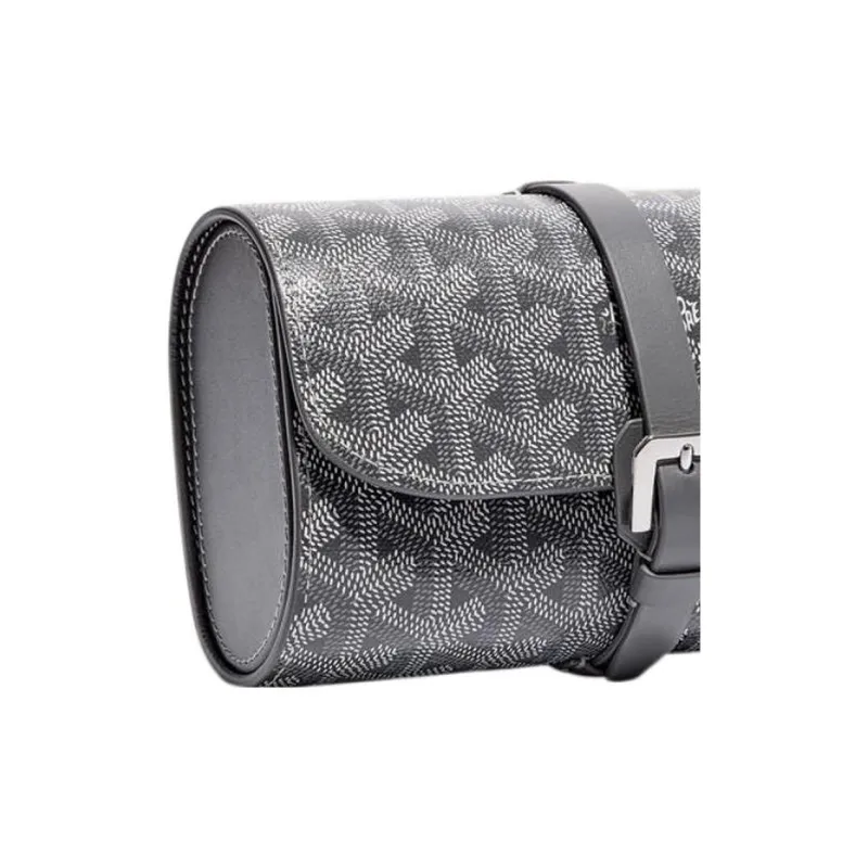 GOYARD Voyage Canvas With Leather Dog's Teeth Storage Bag Unisex Gray-3