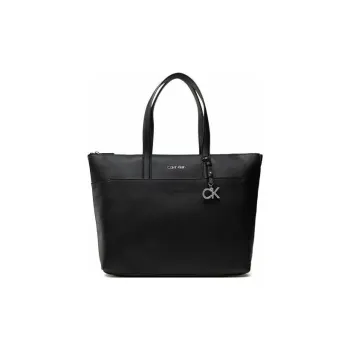 CK/Calvin Klein Polyurethane Tote Bag Shopping Bag Handbag Shoulder Bag Women's Black