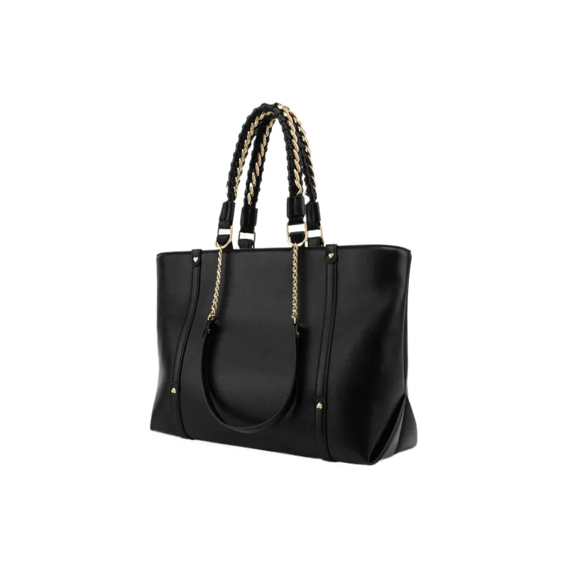 LOVE MOSCHINO Polyurethane Elastane Blend Tote Bag Shopping Bag Handbag Shoulder Bag Women's Black-2