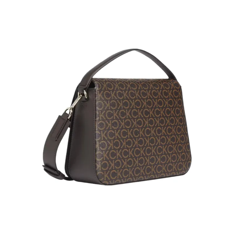 CALVIN KLEIN Recycled Material Polyvinyl Alcohol Polyacetal Shoulder Bag Crossbody Bag Handbag Women's Coffee-1