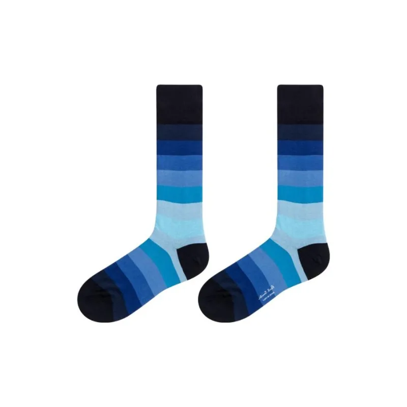 Paul Smith Gradient Stripe Socks Knee-High Socks Men's 1 Pack Blue-0