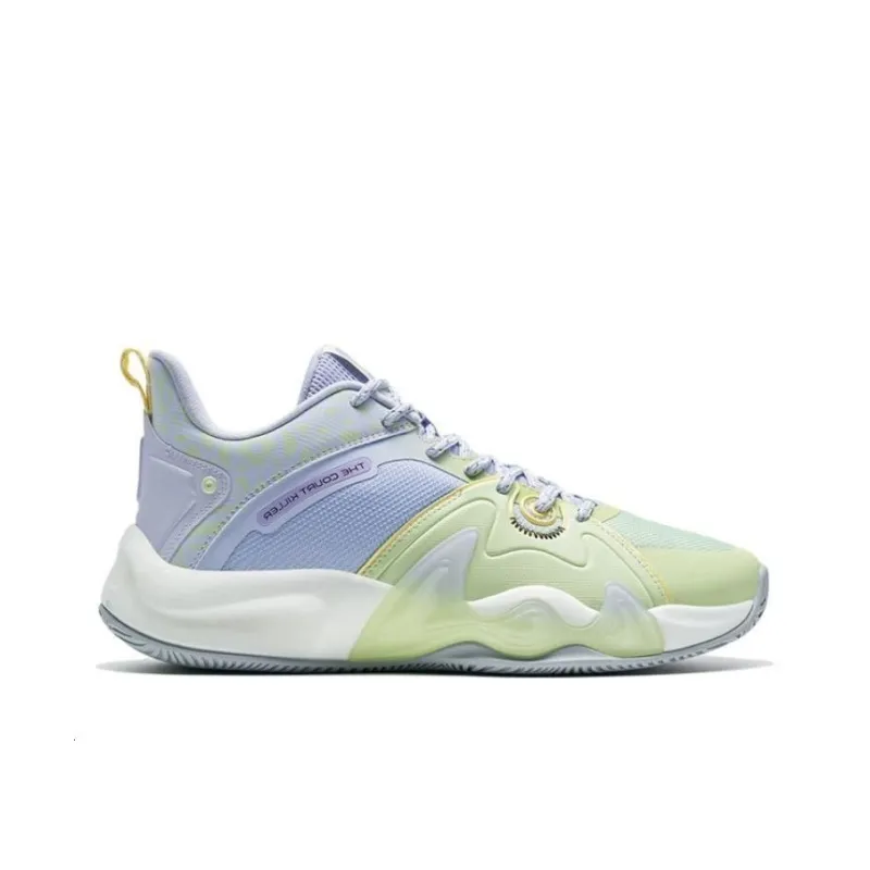 XTEP War Mastiff 3.5 Basketball Shoes Men Low Top Jelly Green/Snow Cyan Purple-1