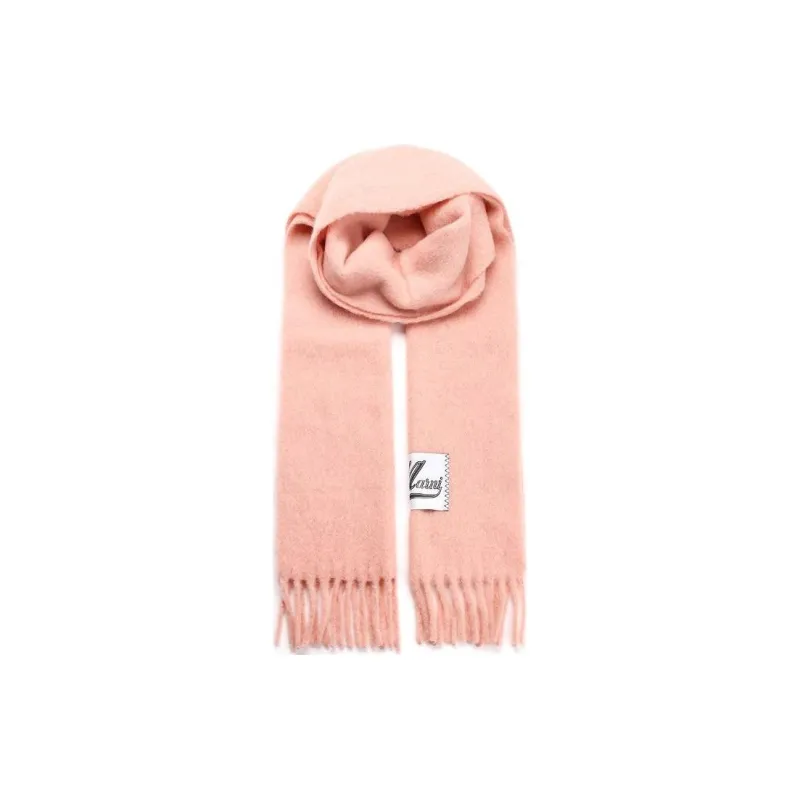 MARNI Logo Patch Fringed Edge Scarf-1