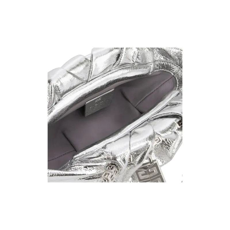 GIVENCHY Kenny Sheepskin Handbag Mini Women's Silver-3