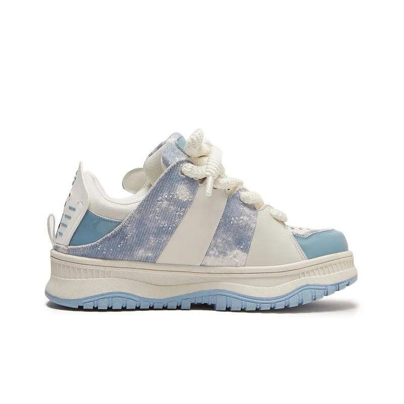 MC DOS Puffy Shoes Anti Slip Wear Resistant Low Top Skateboard Shoes Unisex Azure-1