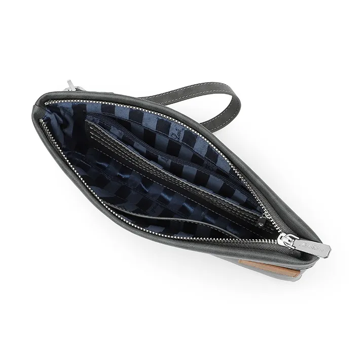 MashaLanti Synthetic Leather Shoulder Bag, Handle Bag, Clutch Regular Men's Smoke Gray-4
