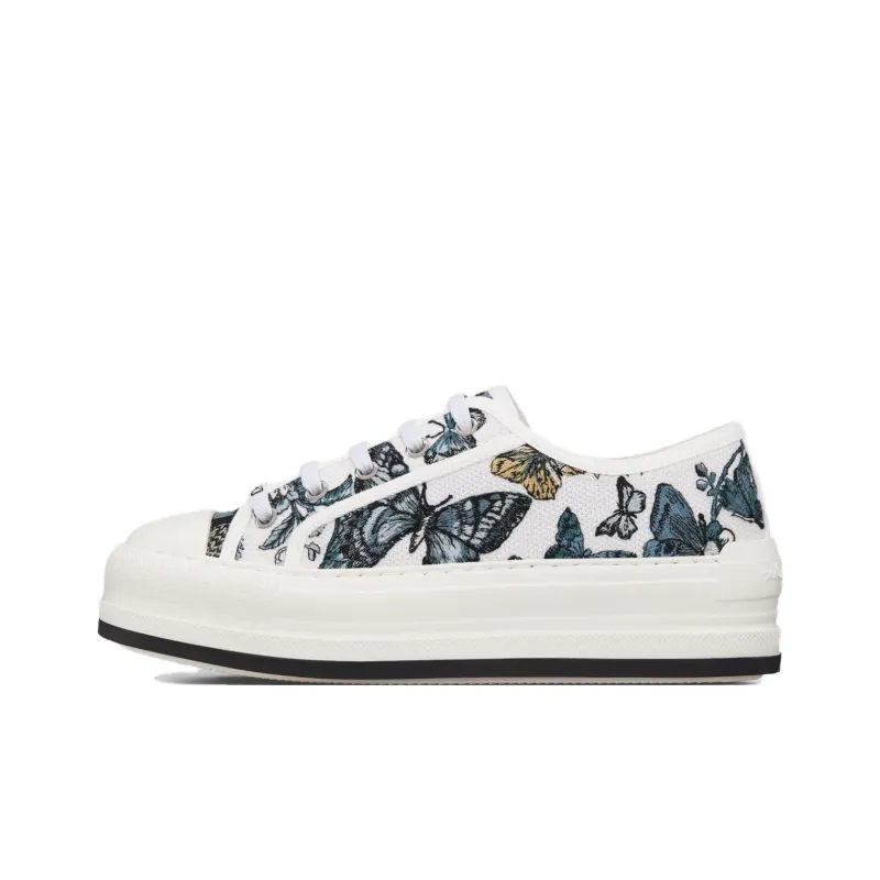 DIOR Walk'n'Dior Platform Shoes Low-Top Skateboard Shoes Women's Blue White-0