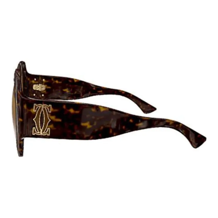 Cartier Tortoiseshell Geometric frame Sunglasses-3