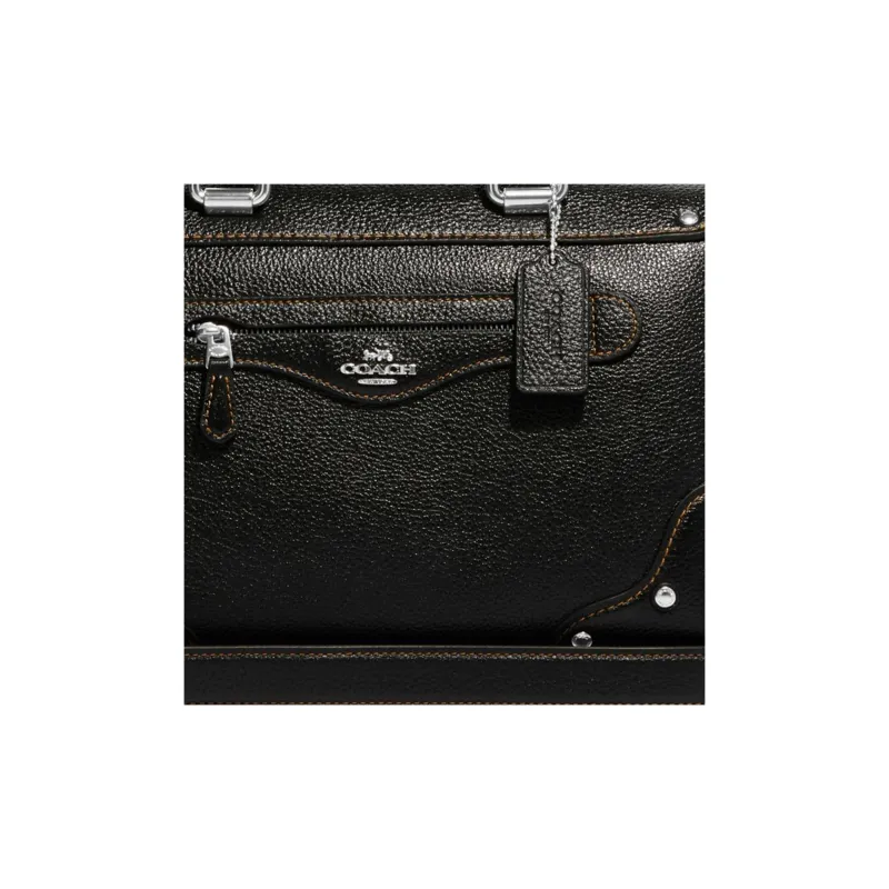 COACH Leather Handbag, Shoulder Bag, Crossbody Bag Large Size Women's Black-3
