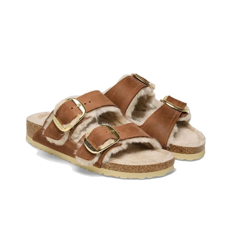 Birkenstock Slide Slippers Women's Light Brown Regular-2