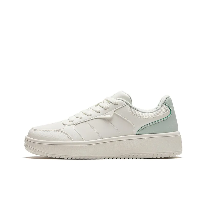 Anta Cushioning, Wear Resistant Low Top Skateboard Shoes Women's White Green-0