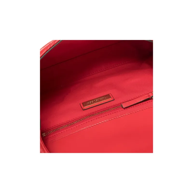 TORY BURCH Fleming Sheepskin Clutch Women's Red-4