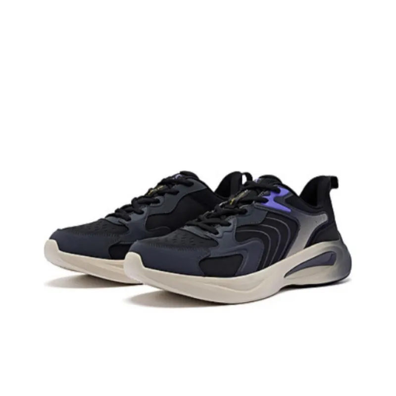 QIAODAN Slip Resistant Running Shoes Men's Gray Black-4