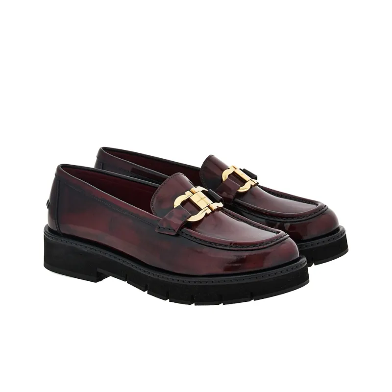 FERRAGAMO Gancini-plaque Leather Loafers-2