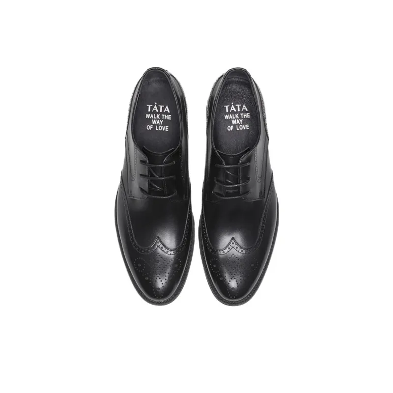 TATA Dress Shoes Men Low Top Solid Color-4