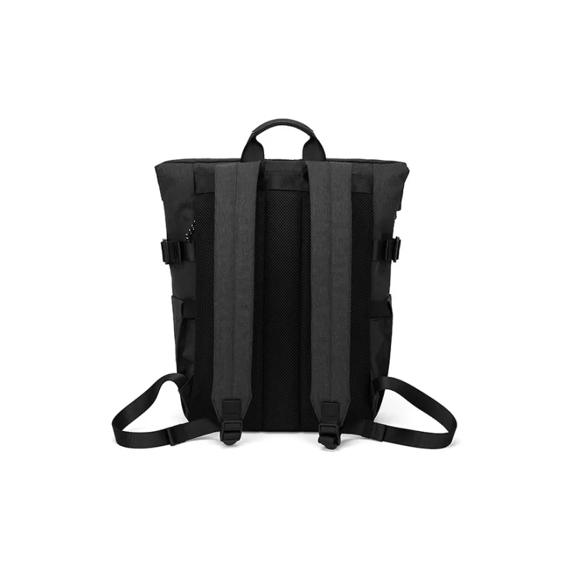 FAIRWHALE Fabric Backpack Laptop Bag Travel Backpack Large Size Men's Glacier Gray/Black-15
