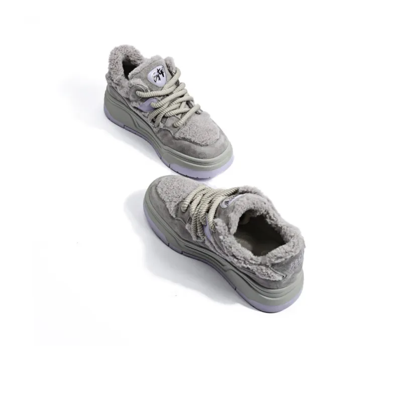 CENTRAL&KITTY Warm Anti-Slip And Wear-Resistant Height Increasing Low-Top Puffy Shoes Snow Boots 4.5cm Women's-4