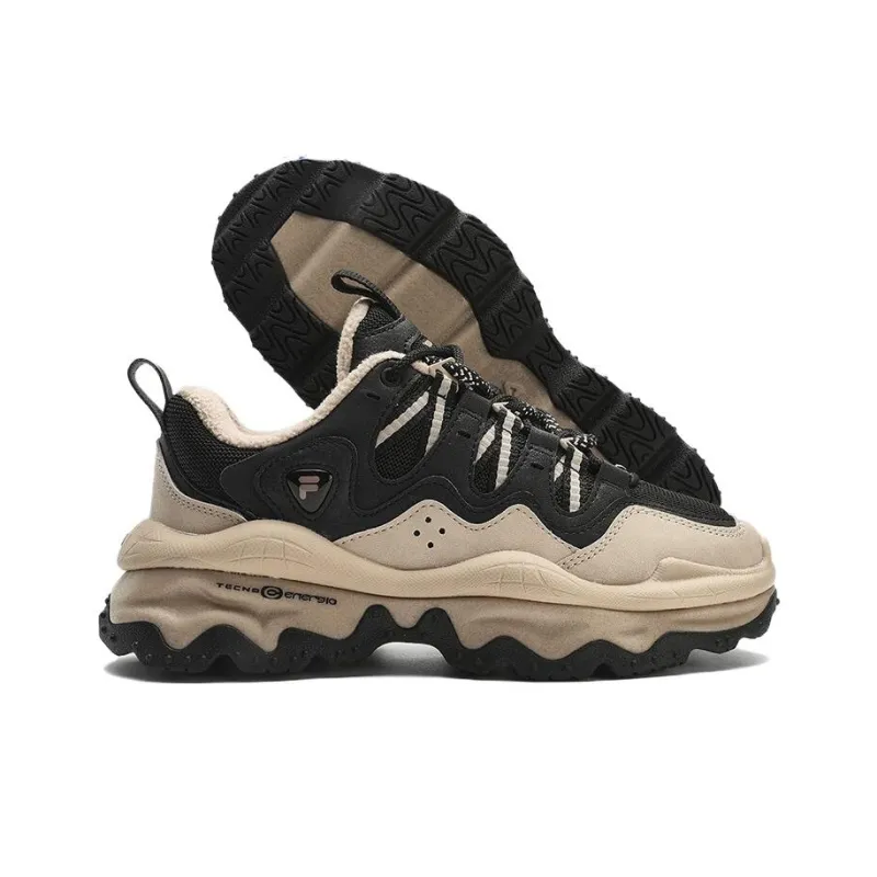 FILA FUSION QD 96 DX Cushioning Wear Resistant Low Top Chunky Sneakers Women's Black Gray Color-6