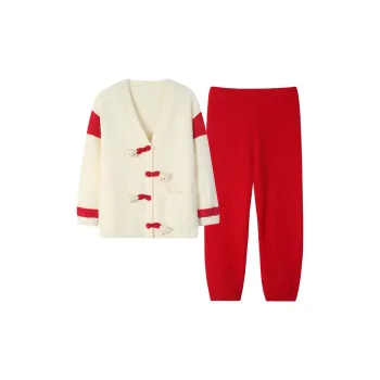 Sha Qian Winter Pajama Set Women's White