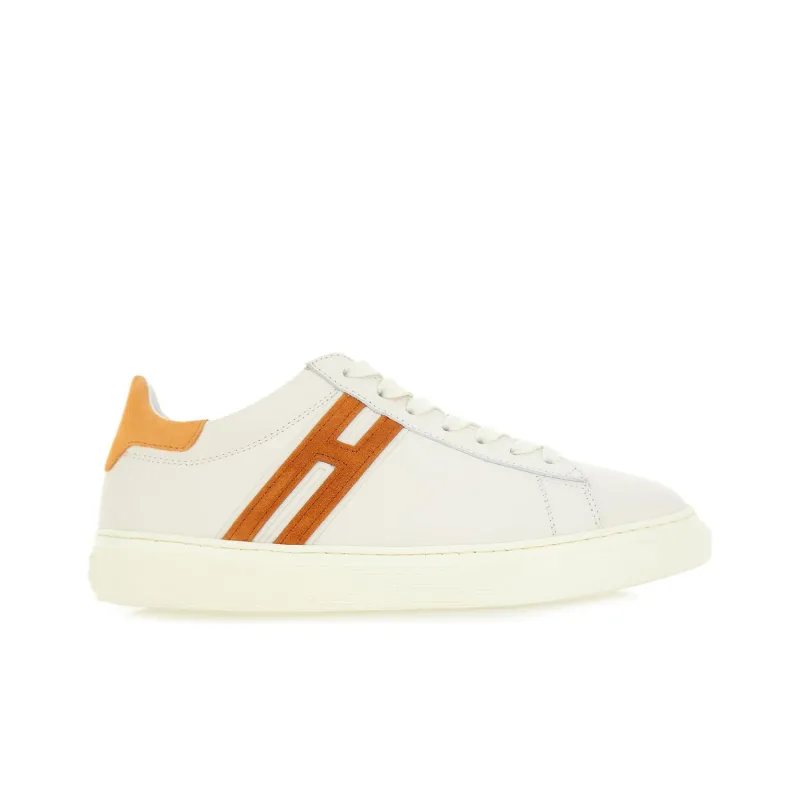 HOGAN H365 Low Top Stylish Skateboarding Shoes Men's White Orange-1