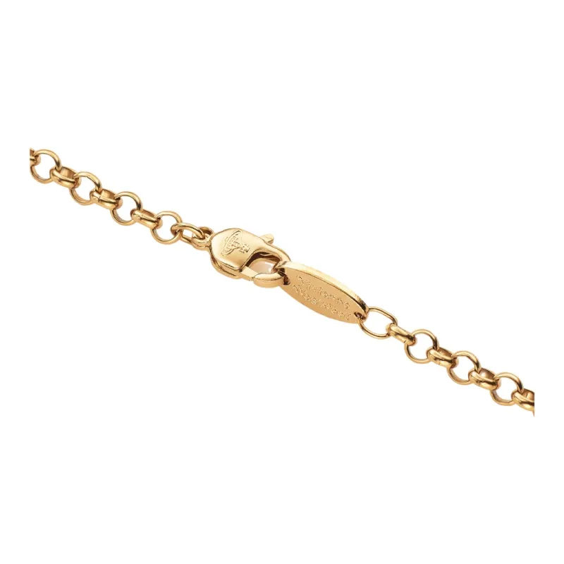 Vivienne Westwood Swarovski Crystal Necklaces Unisex Gold-5